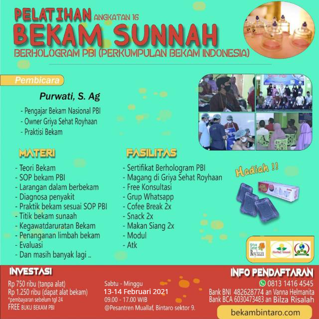 Brosur Pelatihan Bekam Sunnah SOP PBI Terbaru